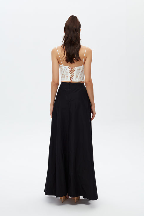 WHITE LACE CORSET CROP TOP